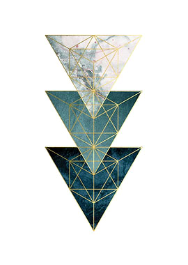 Teal Geometric Triangles