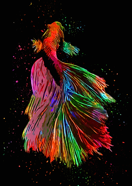 Betta Fish Fluttering Tail