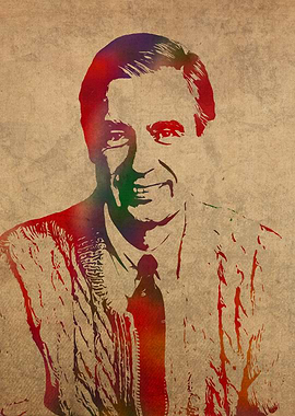 Fred Rogers Watercolor Art