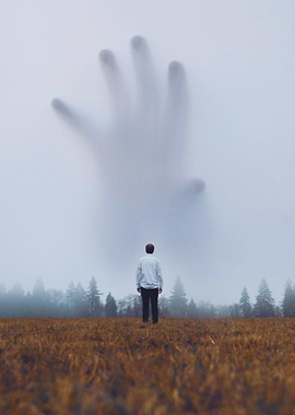 Scary Hand in Veiled Sky