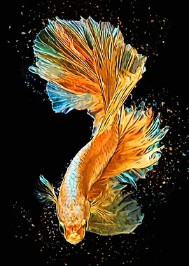 Yellow King Betta Fish