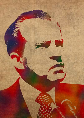 Richard Nixon Watercolor