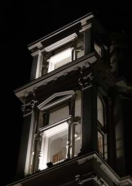 Building under the night