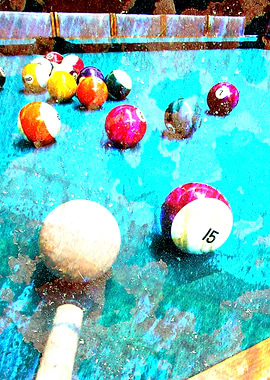 Billiards art print w11