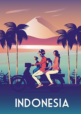 Indonesia travel poster