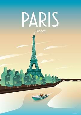 Paris france trave poster