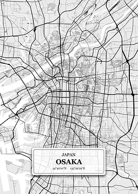Osaka Japan City Map