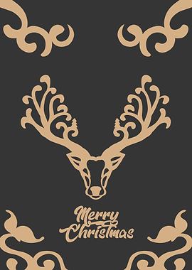 Minimalist christmas deer
