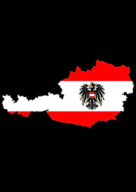 Austrian Flag and Map