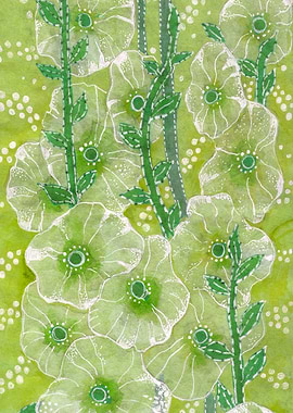 Hollyhock Mallows Flowers