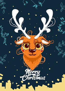 colorful christmas deer