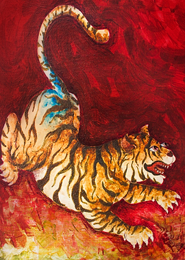 Expression of a tiger