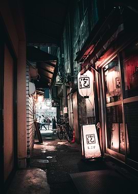 Small street at night
