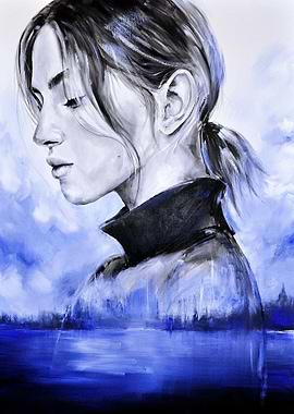 Double Exposure BLUE GIRL