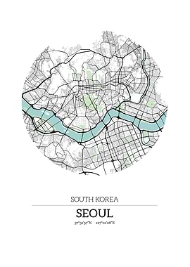 Seoul South Korea City Map