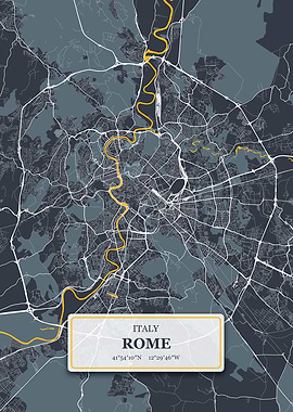 Rome Italy City Map