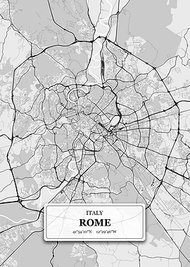 Rome Italy City Map