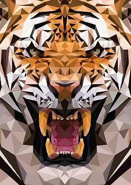 geometric Isometric Tiger