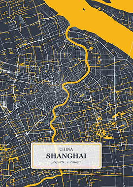 Shanghai China City Map