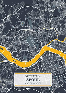 Seoul South Korea City Map