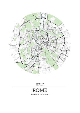 Rome Italy City Map
