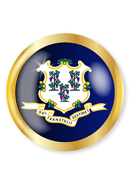 Connecticut Flag Button