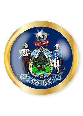 Maine Flag Button