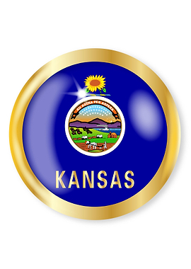 Kansas Flag Button