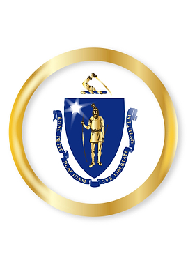 Massachusetts Flag Button