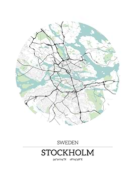 Stockholm Sweden City Map