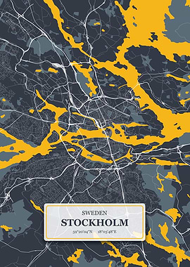 Stockholm Sweden City Map