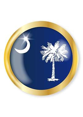 South Carolina Flag Button