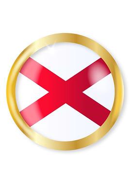 Alabama Flag Button