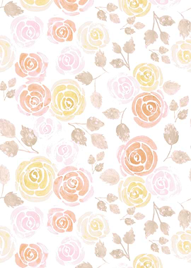 Watercolor orange roses