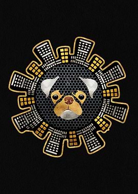 Pug in Gold and Silver