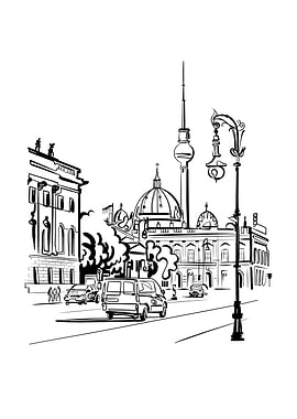 Berlin sketch of the city