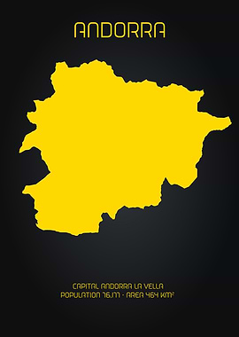 MAP ART ANDORRA GOLD