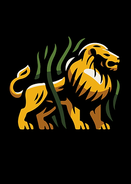 lion vector art poster