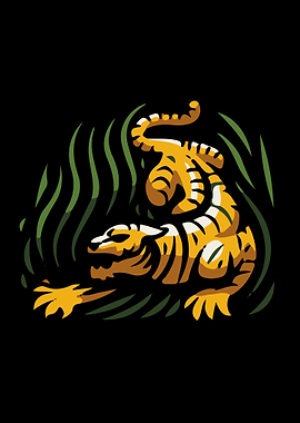 tiger vector art poster