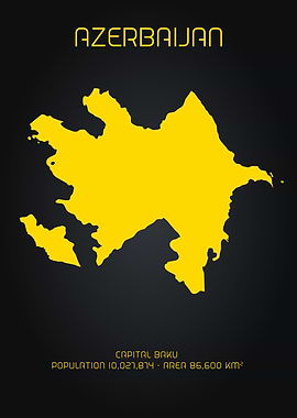 MAP ART AZERBAIJAN GOLD