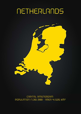 MAP ART NETHERLANDS GOLD