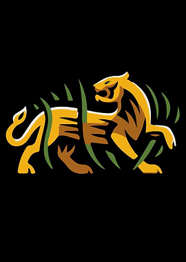 jaguar vector art poster