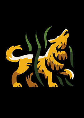 wolf vector art poster