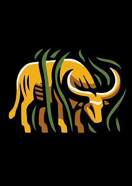 bull vector art poster an