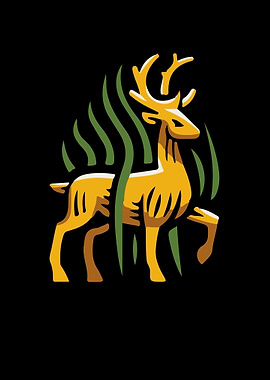 deer vector art poster