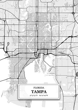 Tampa Florida City Map