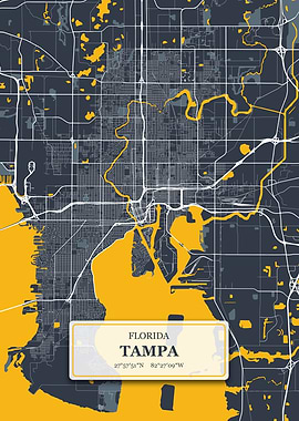 Tampa Florida City Map