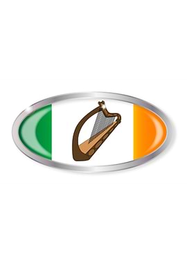 Irish Flag Oval Button