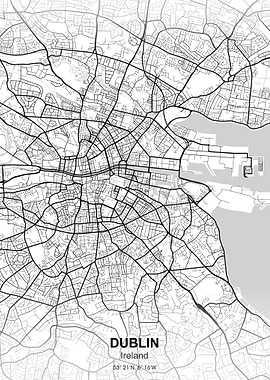 dublin Ireland city map