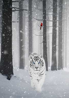 White Tiger and Cardinal